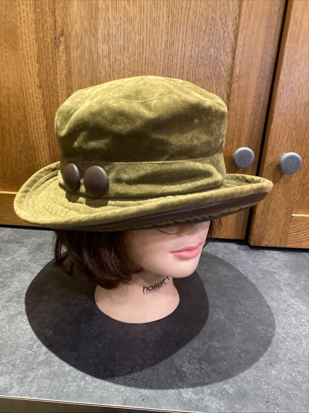 Vintage Betmar Women's Bucket Hat Green Made In Italy OSFA BOHO Fashion - Picture 1 of 8
